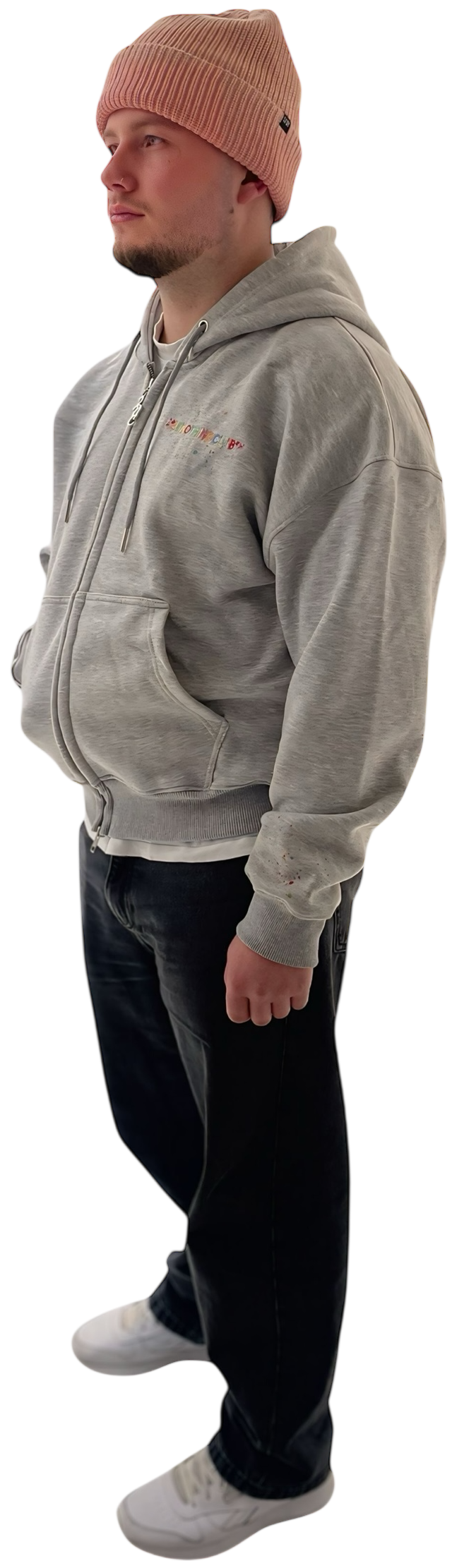 LNC BREAKFAST CLUB HEAVY ZIP HOODIE GREY