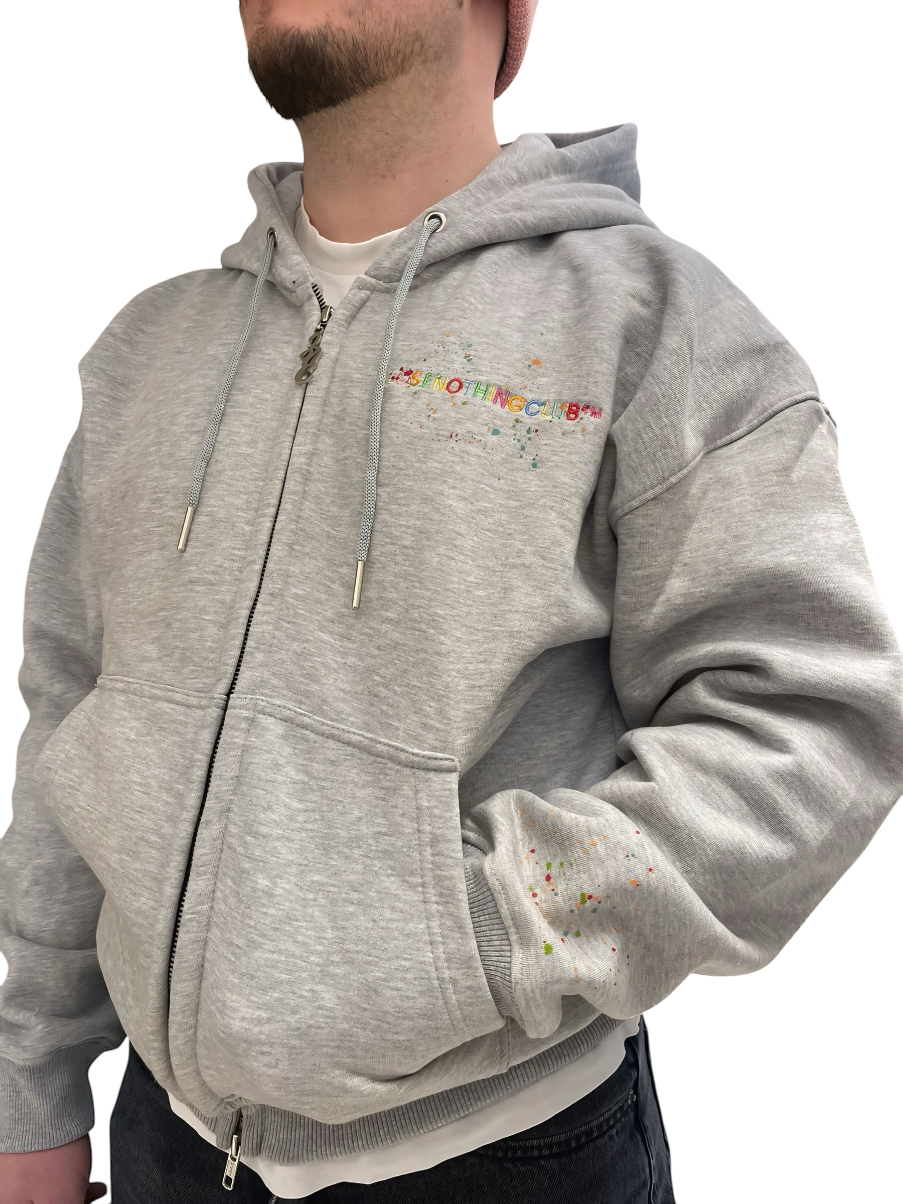 LNC BREAKFAST CLUB HEAVY ZIP HOODIE GREY