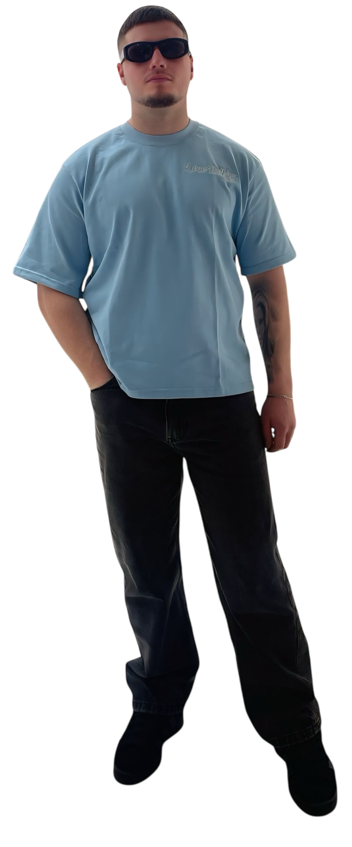 LNC OUTTA BOUNDS HEAVY TEE BLUE WHITE