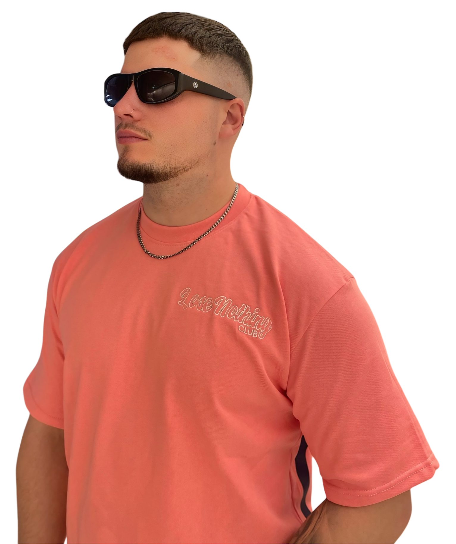 LNC OUTTA BOUNDS HEAVY TEE PINK DARK BLUE