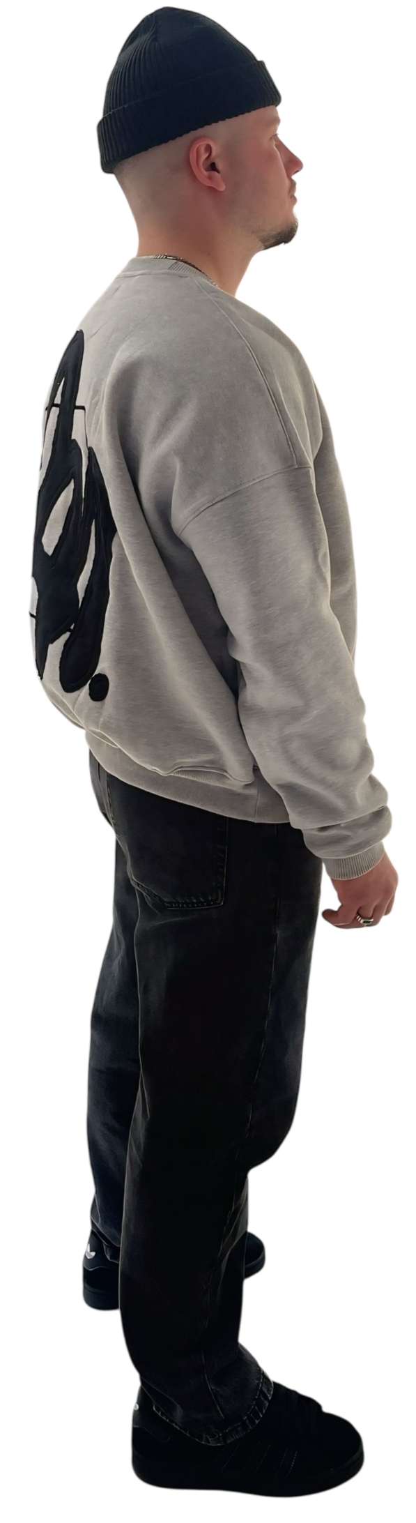 LNC CLASSIC HEAVY SWEATER WITH BACKPRINT GREY