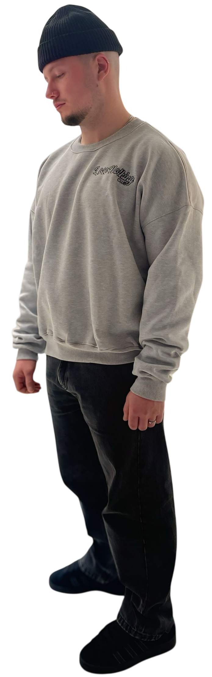 LNC CLASSIC HEAVY SWEATER WITH BACKPRINT GREY