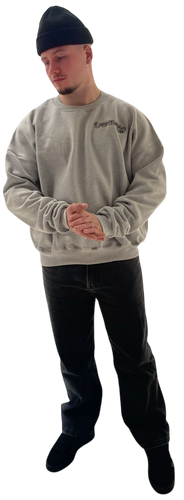 LNC CLASSIC HEAVY SWEATER WITH BACKPRINT GREY