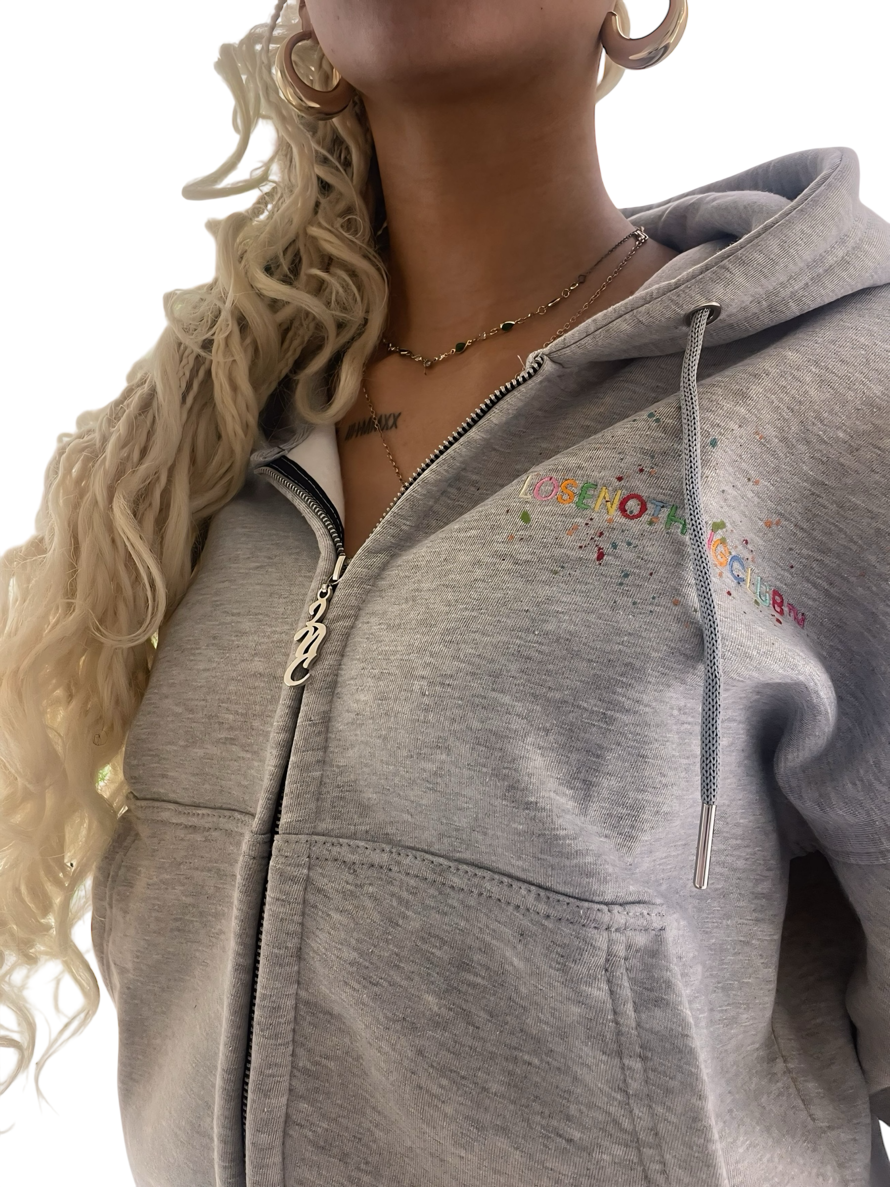 LNC BREAKFAST CLUB HEAVY ZIP HOODIE GREY