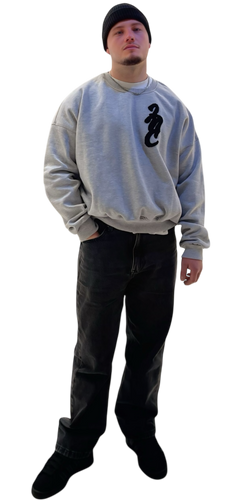 LNC SCRIPT HEAVY SWEATER GREY