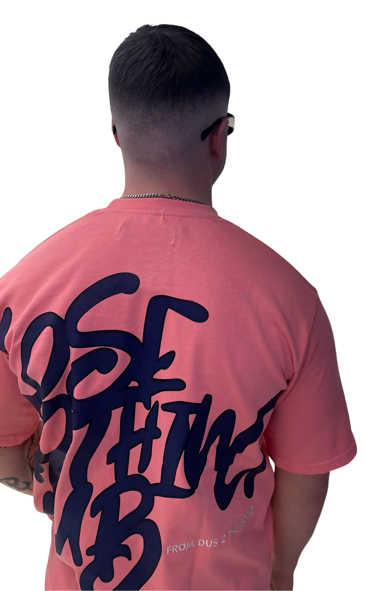 LNC OUTTA BOUNDS HEAVY TEE PINK DARK BLUE