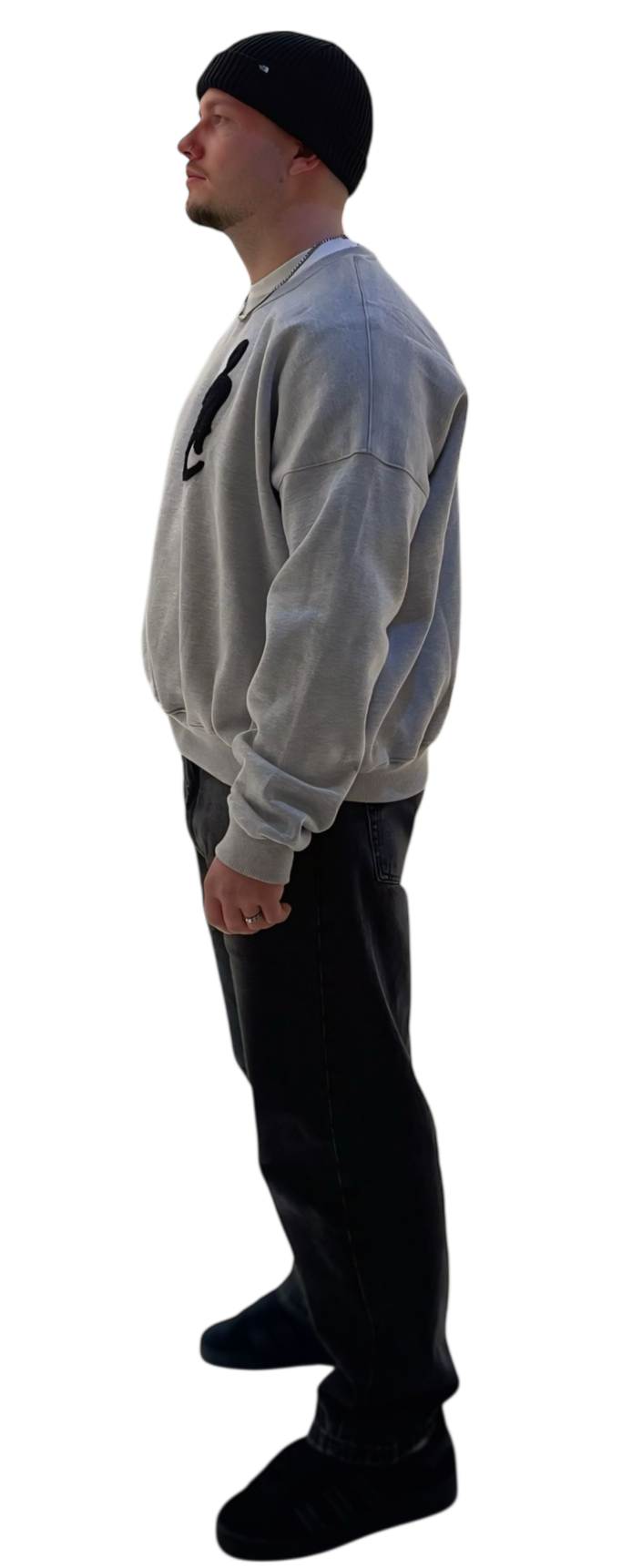 LNC SCRIPT HEAVY SWEATER GREY